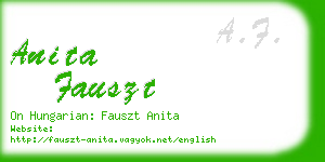 anita fauszt business card